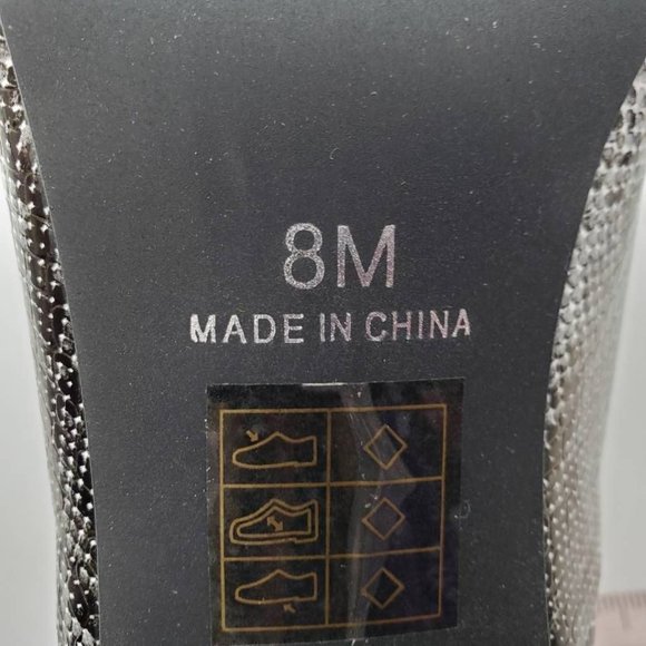 Midnight Velvet Womens Ankle Boots Shooties Black Gray Snake Print Slim Heel 8 M - Picture 9 of 10